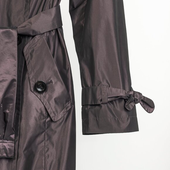 Weekend Max Mara Purple Taffeta Double-Breasted Belted Trench Coat - Picture 5 of 12